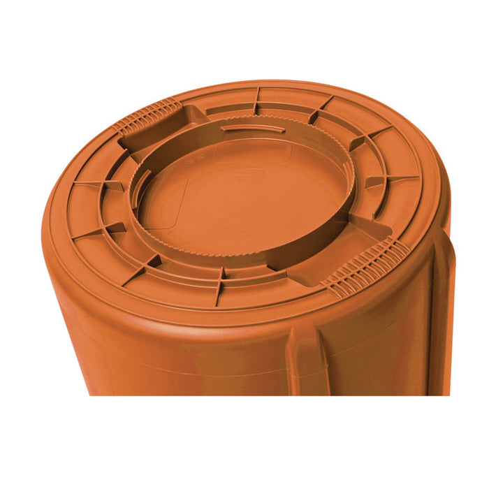 Brute Round Container, 32 gal, Resin, Orange