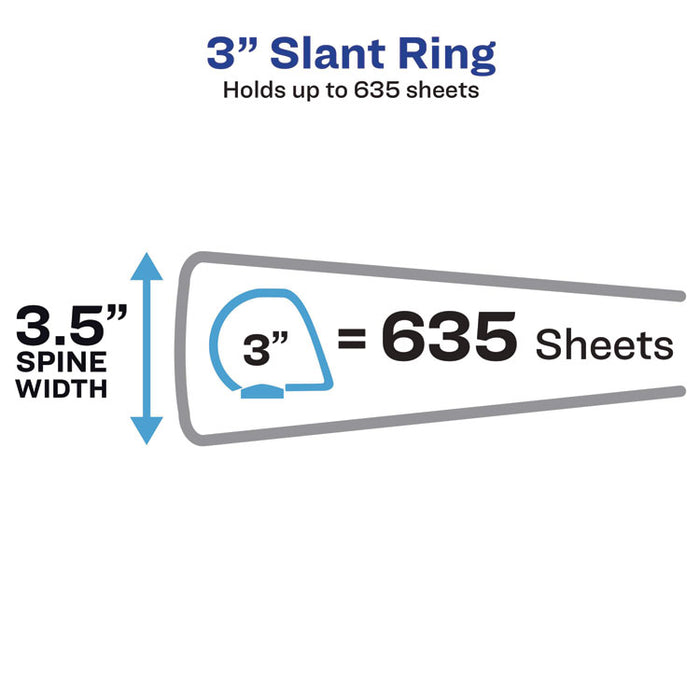 Showcase Economy View Binders with Slant Rings, 3 Rings, 3" Capacity, 11 x 8.5, Black