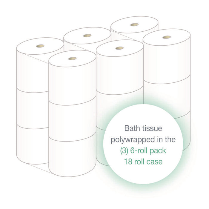High-Capacity Bath Tissue, 2-Ply, White, 1,500 Sheets/Roll, 18 Rolls/Carton