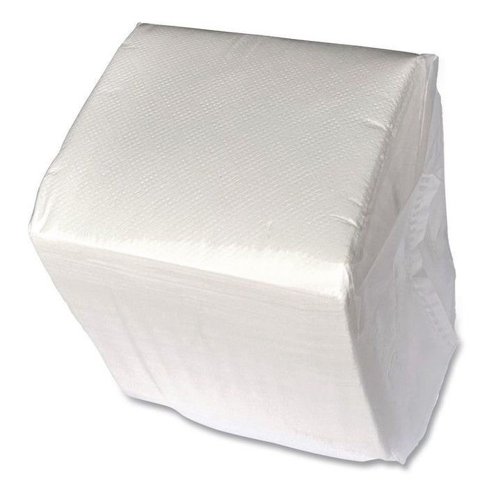 Cocktail Napkins, 1-Ply, 9 x 9, White, 500/Pack, 8 Packs/Carton