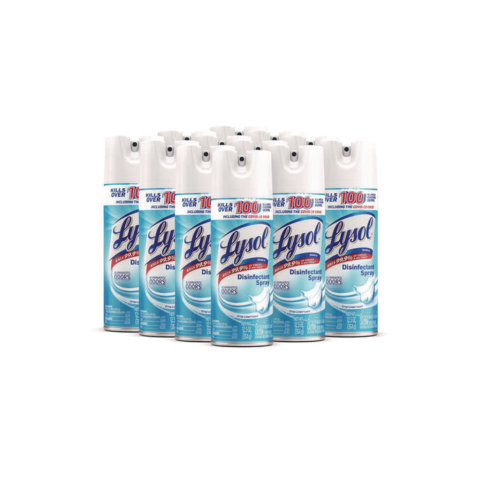 Disinfectant Spray, Crisp Linen Scent, 12.5 oz Aerosol Spray, 12/Carton