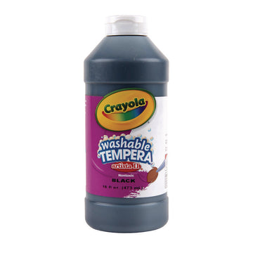 Artista II Washable Tempera Paint, Black, 16 oz Bottle