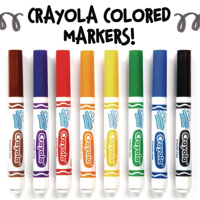 Broad Line Washable Markers, Broad Bullet Tip, Black, 12/Box