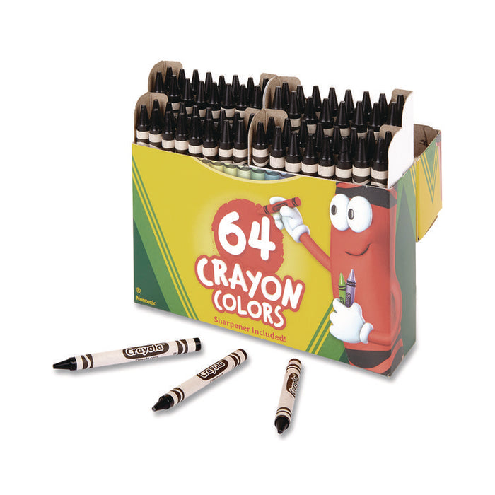 Bulk Crayons, Regular Size, 0.31" x 3.63", Black, 12/Box