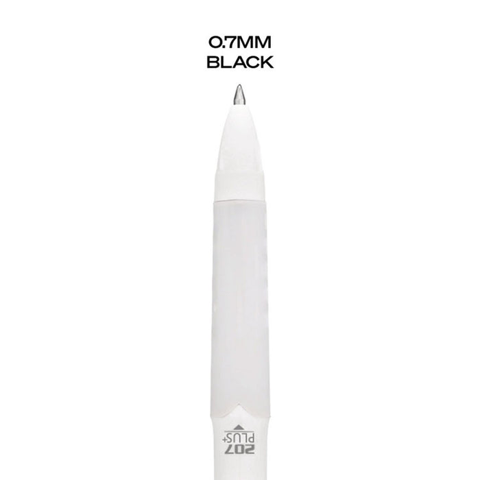 207 Plus+ Gel Pen, Retractable, Medium 0.7 mm, Black Ink, White Barrel, 4/Pack