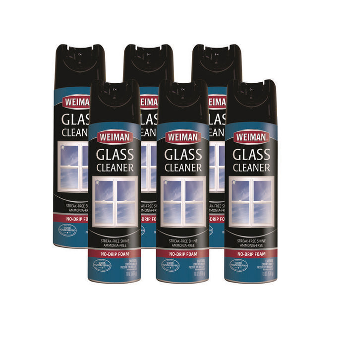 Foaming Glass Cleaner, 19 oz Aerosol Spray, 6/Carton