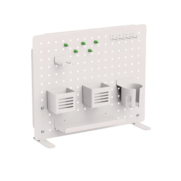 Pegboard Organizer, Three Compartments, 20.58 x 1 x 17, White, Steel