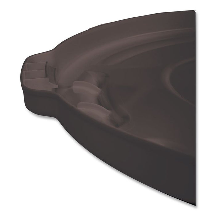 BRUTE Self-Draining Flat Top Lids for 32 gal Round BRUTE Containers, 22.25" dia x 1.63"h, Black