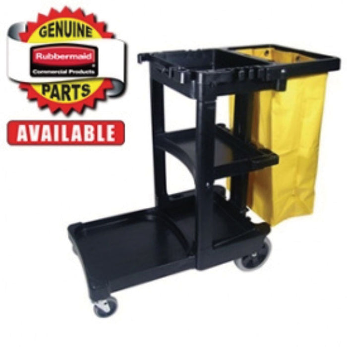 Left Side Upright Leg for Janitor Cart, Plastic, Black