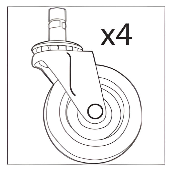 SRP Caster Kit, Four 2.5" Wheels, Gray