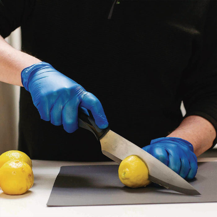 Industrial Vinyl Gloves, Powder-Free, Medium, 3 mil Thick, 9.5" Long, Blue, 100/Box, 10 Boxes/Carton