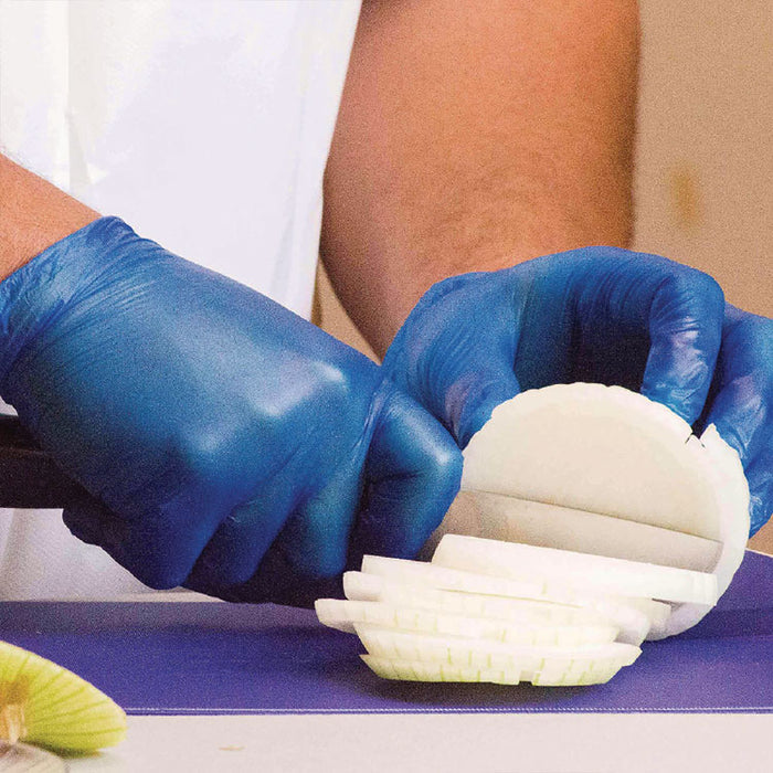 Industrial Vinyl Gloves, Powder-Free, Medium, 3 mil Thick, 9.5" Long, Blue, 100/Box, 10 Boxes/Carton