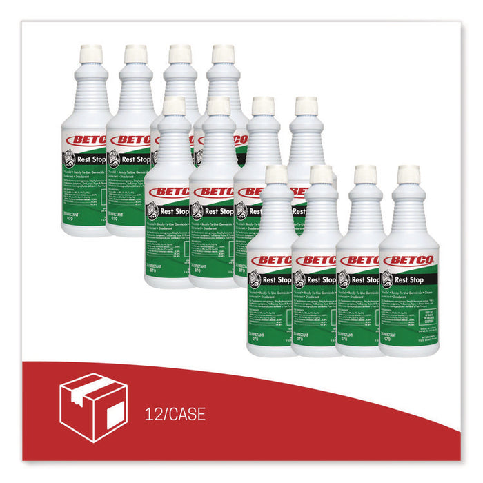Rest Stop Non-Acid Bowl and Restroom Cleaner, Floral Fresh Scent, 32 oz. Bottle, 12/Carton