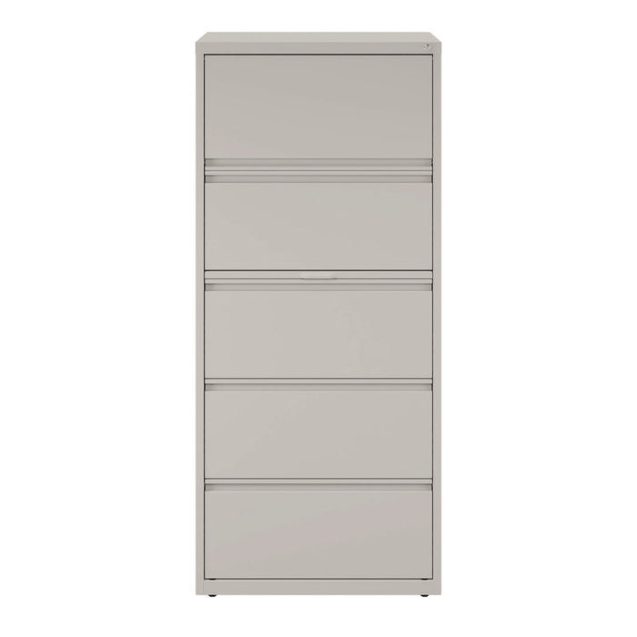 Lateral File, 5 Legal/Letter-Size File Drawers, Light Gray, 30" x 18.62" x 67.62"