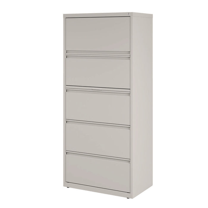 Lateral File, 5 Legal/Letter-Size File Drawers, Light Gray, 30" x 18.62" x 67.62"