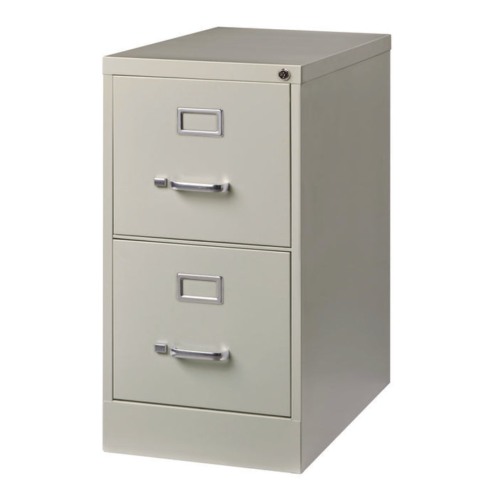 Two-Drawer Economy Vertical File, 2 Letter-Size File Drawers, Light Gray, 15" x 25" x 28.38"