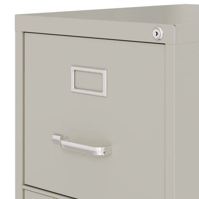 Two-Drawer Economy Vertical File, 2 Letter-Size File Drawers, Light Gray, 15" x 25" x 28.38"