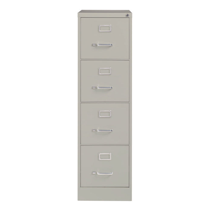 Economy Vertical File, 4 Letter-Size File Drawers, Light Gray, 15" x 25" x 52"