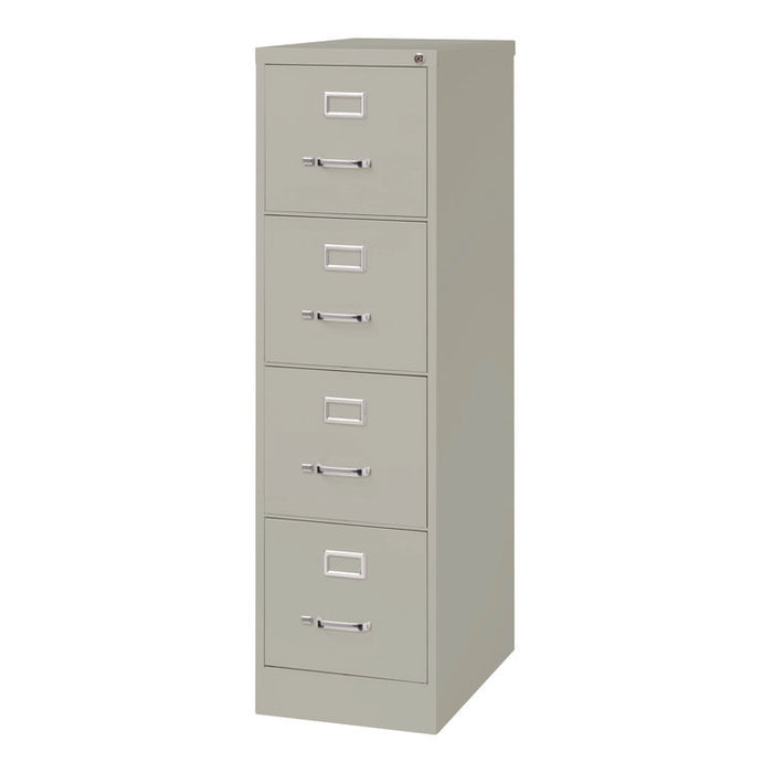 Economy Vertical File, 4 Letter-Size File Drawers, Light Gray, 15" x 25" x 52"