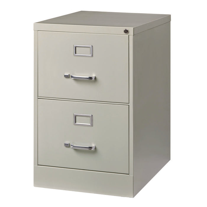 Two-Drawer Economy Vertical File, 2 Legal-Size File Drawers, Light Gray, 15" x 25" x 28.38"