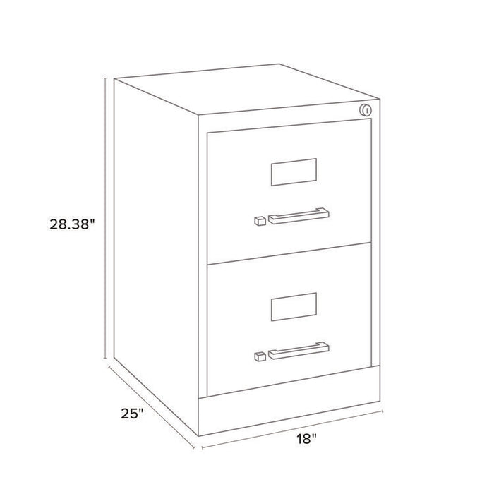Two-Drawer Economy Vertical File, 2 Legal-Size File Drawers, Light Gray, 15" x 25" x 28.38"