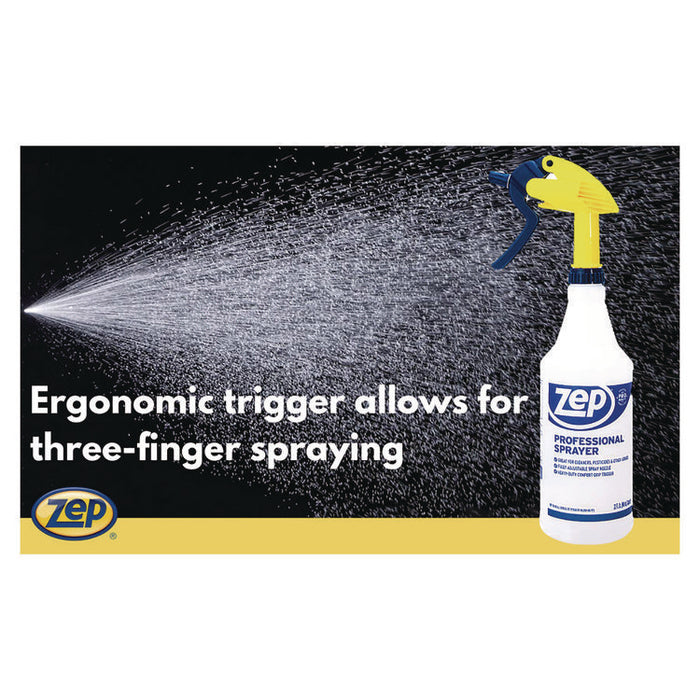 Professional Spray Bottle, 32 oz, Blue/Gold/Clear, 36/Carton