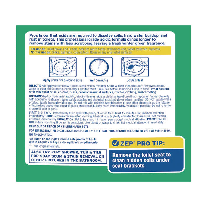 Acidic Toilet Bowl Cleaner, Mint Scent, 32 oz Bottle