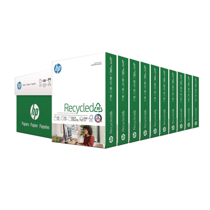 Recycled30 Paper, 92 Bright, 20-lb Bond Weight, 8.5 x 11, White, 500 Sheets/Ream, 10 Reams/Carton