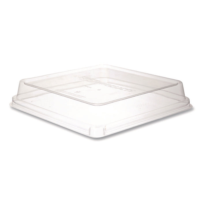 Renewable and Compostable Lids, 8.8 x 8.8 x 1.64, Clear, Plastic, 200/Carton
