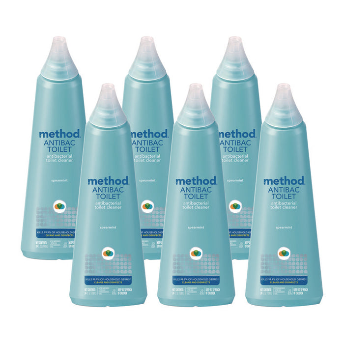 Antibacterial Toilet Cleaner, Spearmint Scent, 24 oz Bottle, 6/Carton