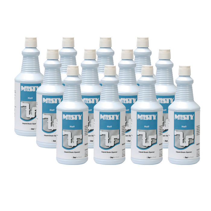 Halt Liquid Drain Opener, 32 oz Bottle, 12/Carton