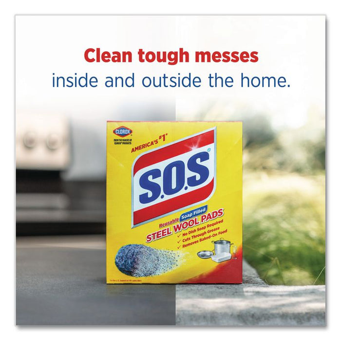 Steel Wool Soap Pads, Steel, 4/Box, 24 Boxes/Carton