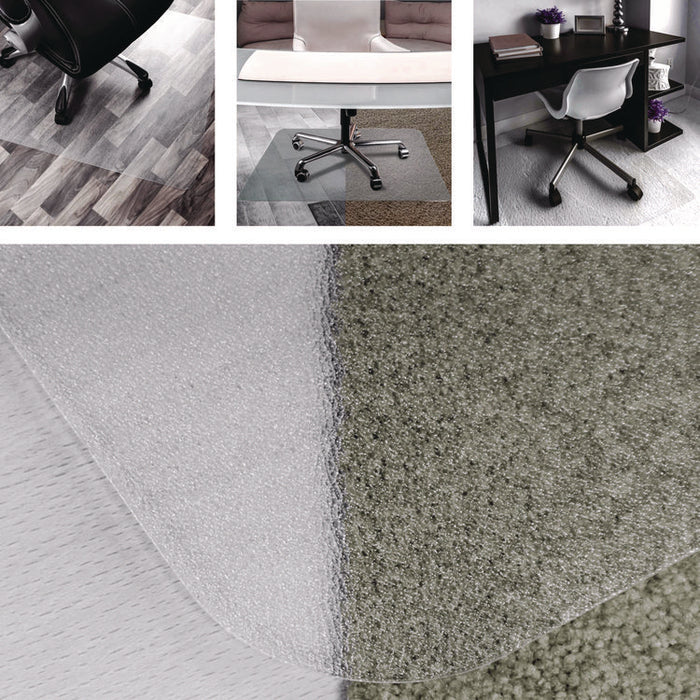 Cleartex Unomat Anti-Slip Polycarbonate Chair Mat for Flat Pile Carpeted and Hard Floors, Rectangular, 35" x 47", Clear