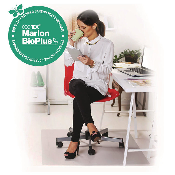 Ecotex Marlon BioPlus Rectangular Polycarbonate Chair Mat for Hard Floors, Rectangular, 29" x 47", Clear