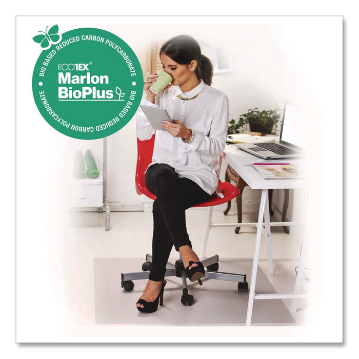 Ecotex Marlon BioPlus Rectangular Polycarbonate Chair Mat for Hard Floors, Rectangular, 46" x 60", Clear