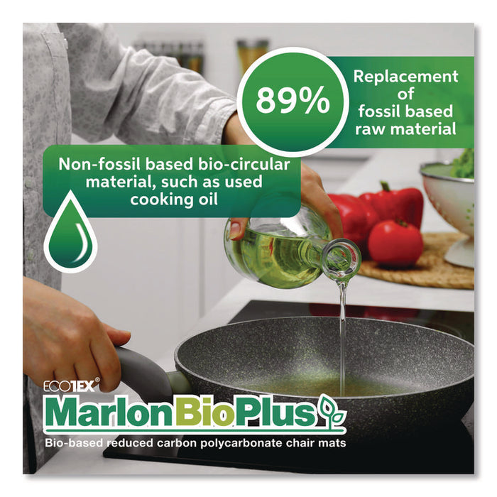 Ecotex Marlon BioPlus Rectangular Polycarbonate Chair Mat for Hard Floors, Rectangular, 46" x 60", Clear