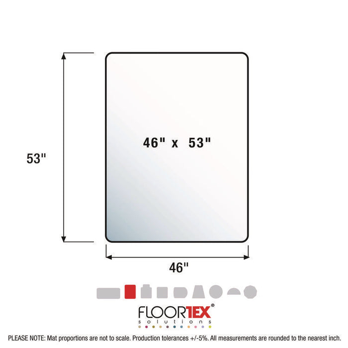 Cleartex MegaMat Heavy-Duty Polycarbonate Mats for Flat to Plush Pile Carpeted and Hard Floors, Rectangular, 46" x 53", Clear