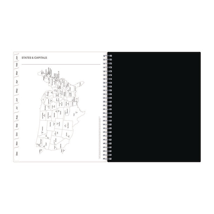 Analeis Monthly Planner, Floral Artwork, 10 x 8, White/Black/Coral Cover, 12-Month (Jan to Dec): 2026