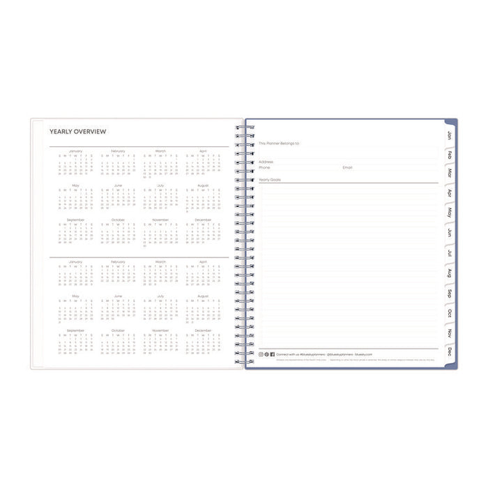Lindley Monthly Planner, Floral Artwork, 10 x 8, White/Blue/Green Cover, 12-Month (Jan to Dec): 2026