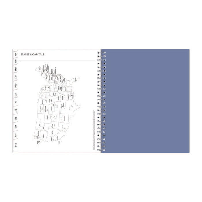 Lindley Monthly Planner, Floral Artwork, 10 x 8, White/Blue/Green Cover, 12-Month (Jan to Dec): 2026