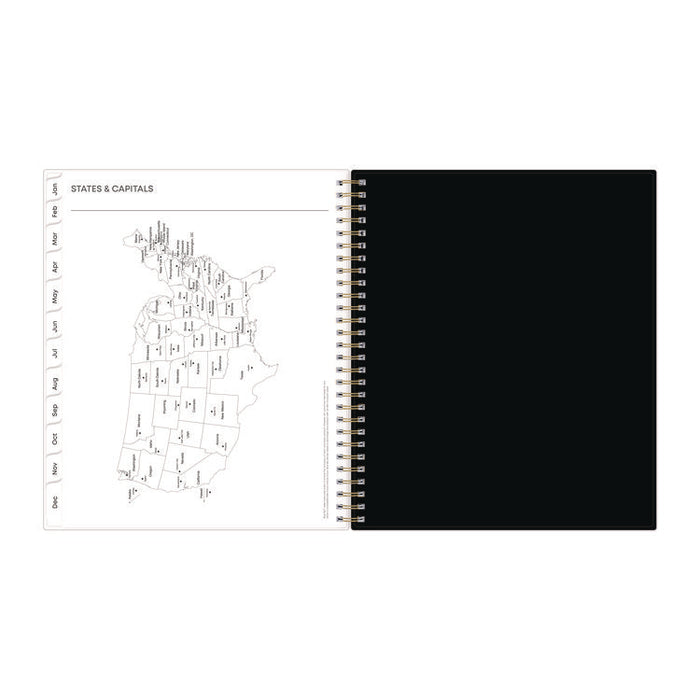 Baccara Dark Monthly Planner, Floral Artwork, 10 x 8, Gray/Black/Gold Cover, 12-Month (Jan to Dec): 2026