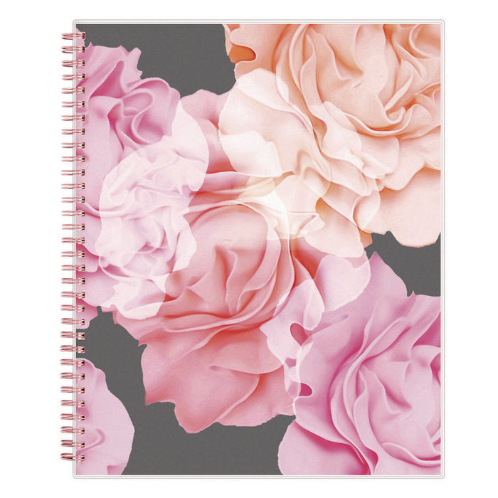 Joselyn Weekly/Monthly Planner, Floral Artwork, 11 x 8.5, Pink/Peach/Black Cover, 12-Month (Jan to Dec): 2026