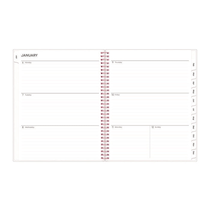 Joselyn Weekly/Monthly Planner, Floral Artwork, 11 x 8.5, Pink/Peach/Black Cover, 12-Month (Jan to Dec): 2026