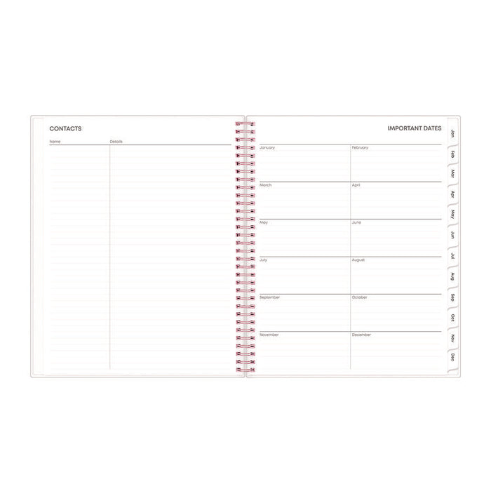 Joselyn Weekly/Monthly Planner, Floral Artwork, 11 x 8.5, Pink/Peach/Black Cover, 12-Month (Jan to Dec): 2026