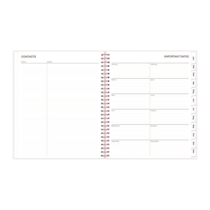 Joselyn Monthly Wirebound Planner, Floral Artwork, 10 x 8, Pink/Peach/Black Cover, 12-Month (Jan to Dec): 2026