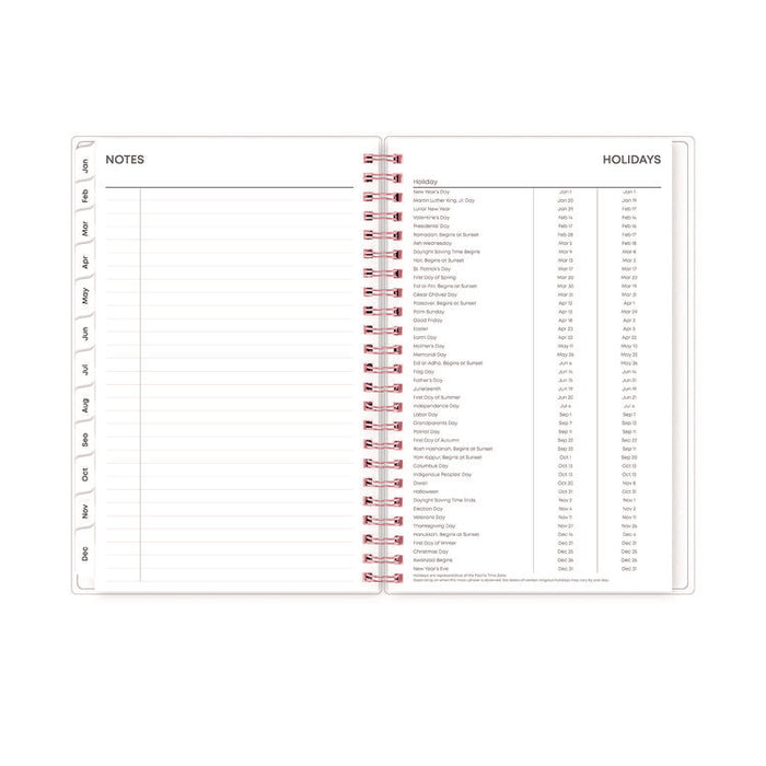 Joselyn Weekly/Monthly Planner, Floral Artwork, 8 x 5, Pink/Peach/Black Cover, 12-Month (Jan to Dec): 2026