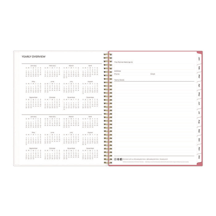 Fly By Frosted Weekly/Monthly Planner, Butterflies Artwork, 11 x 8.5, Blush/Pink Cover, 12-Month (Jan to Dec): 2026