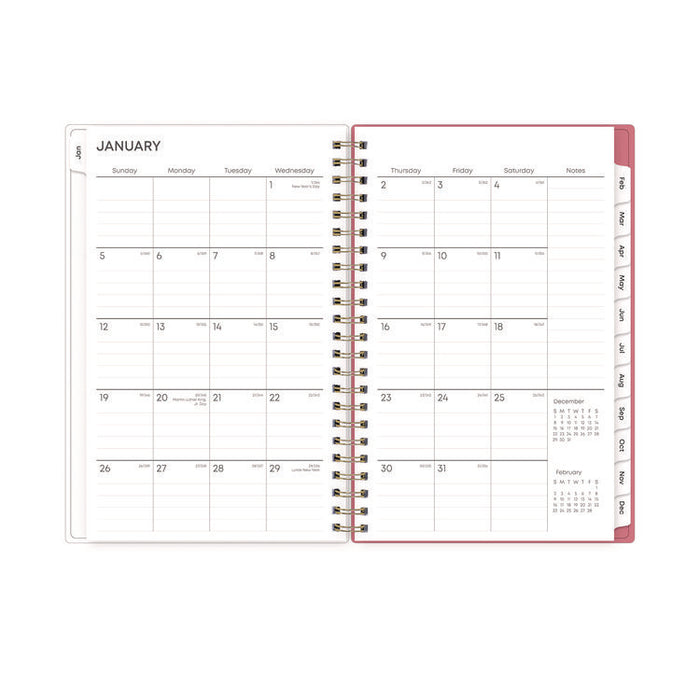 Fly By Frosted Weekly/Monthly Planner, Butterflies Artwork, 8 x 5, Blush/Pink Cover, 12-Month (Jan to Dec): 2026