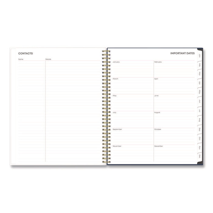 Ashlyn Weekly/Monthly Planner, Floral Artwork, 11 x 8.5, Navy/Multicolor Cover, 12-Month (Jan to Dec): 2026