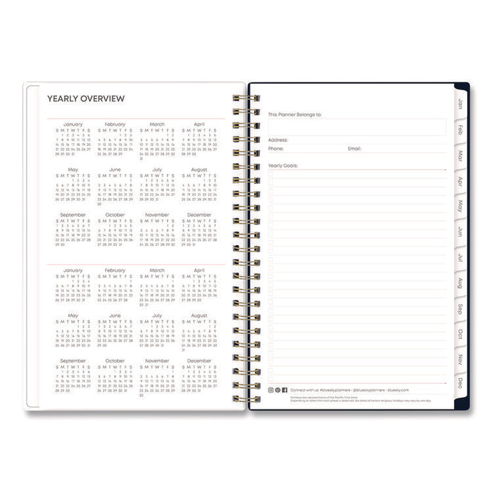 Ashlyn Weekly/Monthly Planner, Floral Artwork, 8 x 5, Navy/Multicolor Cover, 12-Month (Jan to Dec): 2026